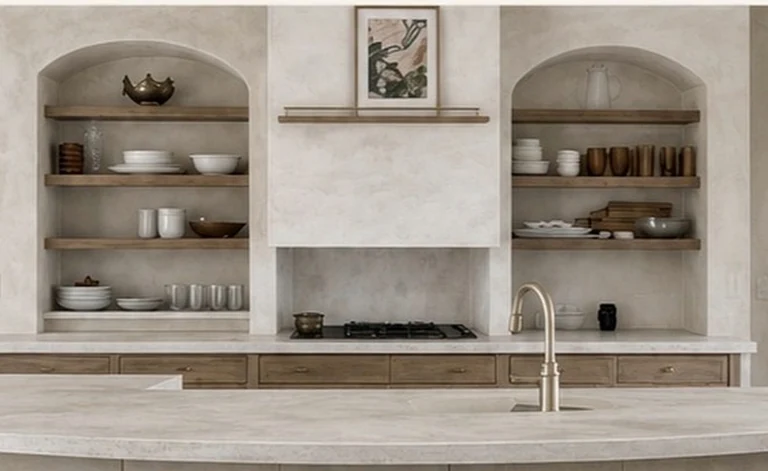 The Cobblestone kitchen range wall
