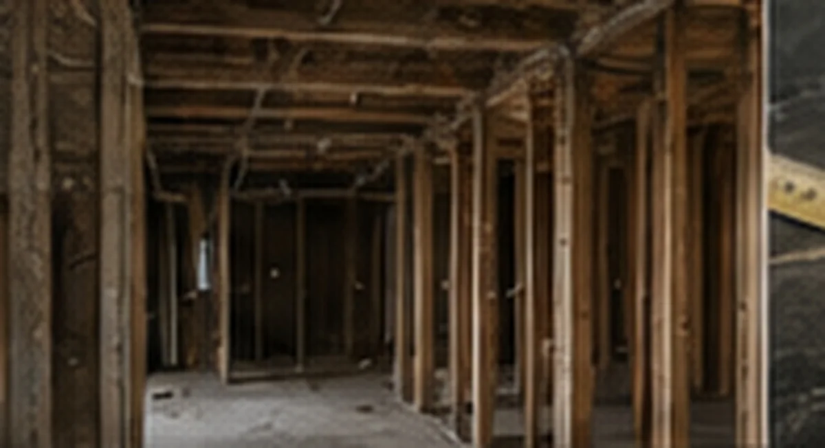 Field condition — the floor stripped to structure