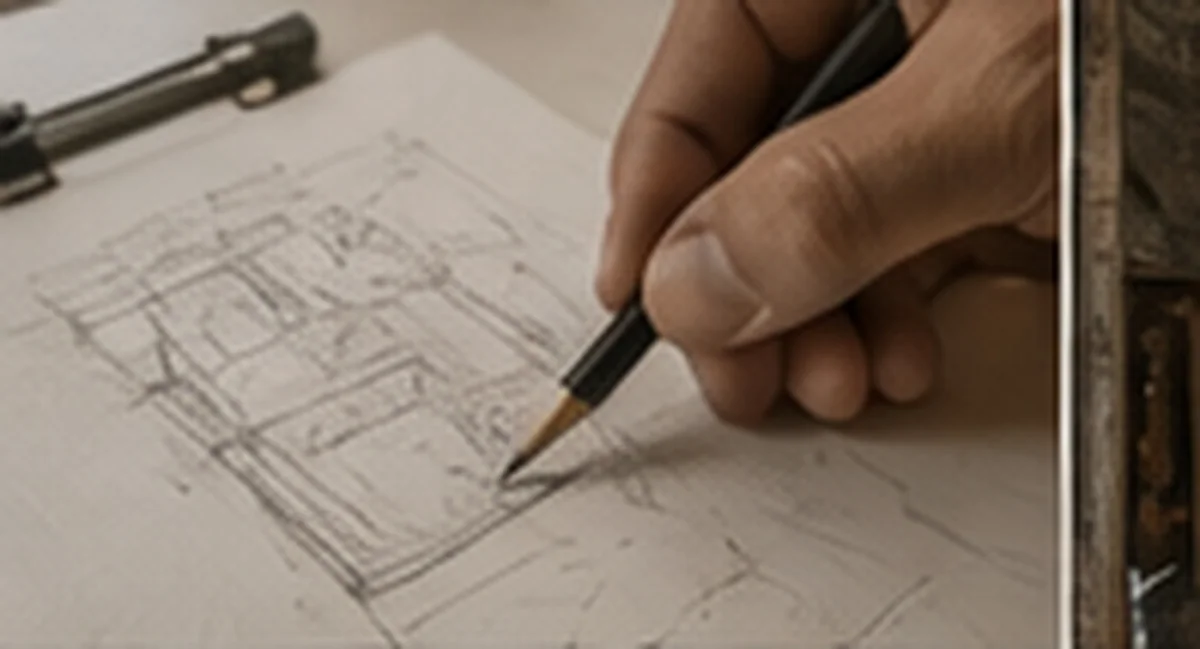 Hand — a plan drawn by hand