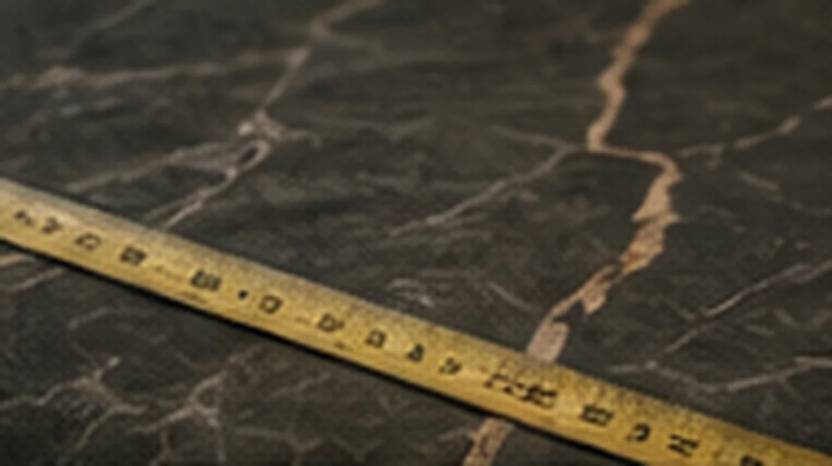 A tape measure laid across stone before fabrication